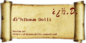 Öhlbaum Dolli névjegykártya